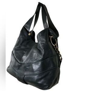 Michael Kors Leather Hobo Bag with Gold Details